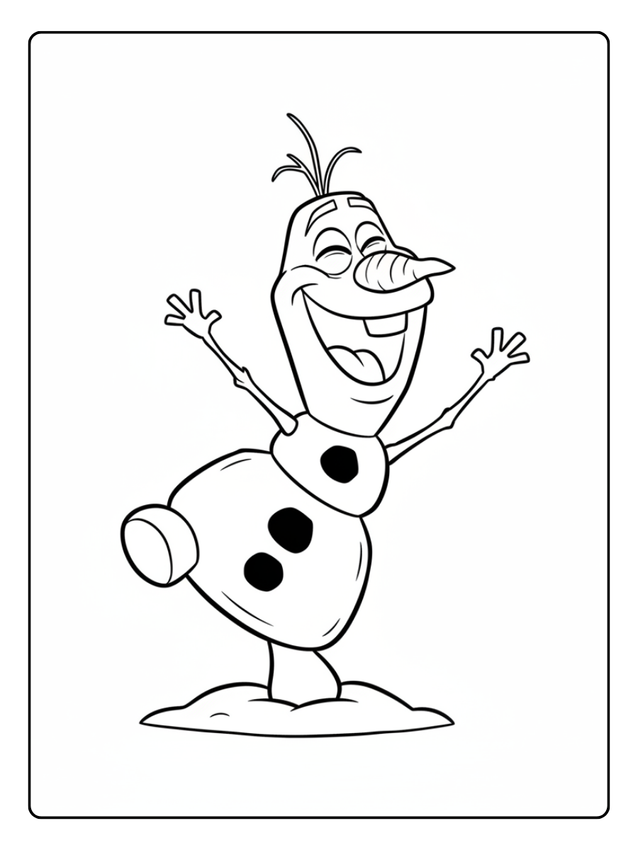 Olaf Coloring Pages – Olaf Funny Pose