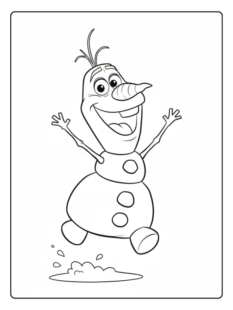 Olaf Coloring Pages – Olaf Jumping