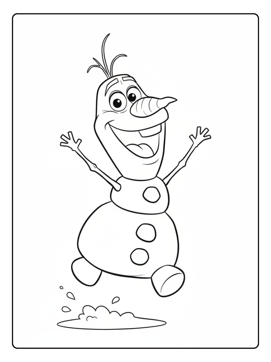 Olaf Coloring Pages – Olaf Jumping