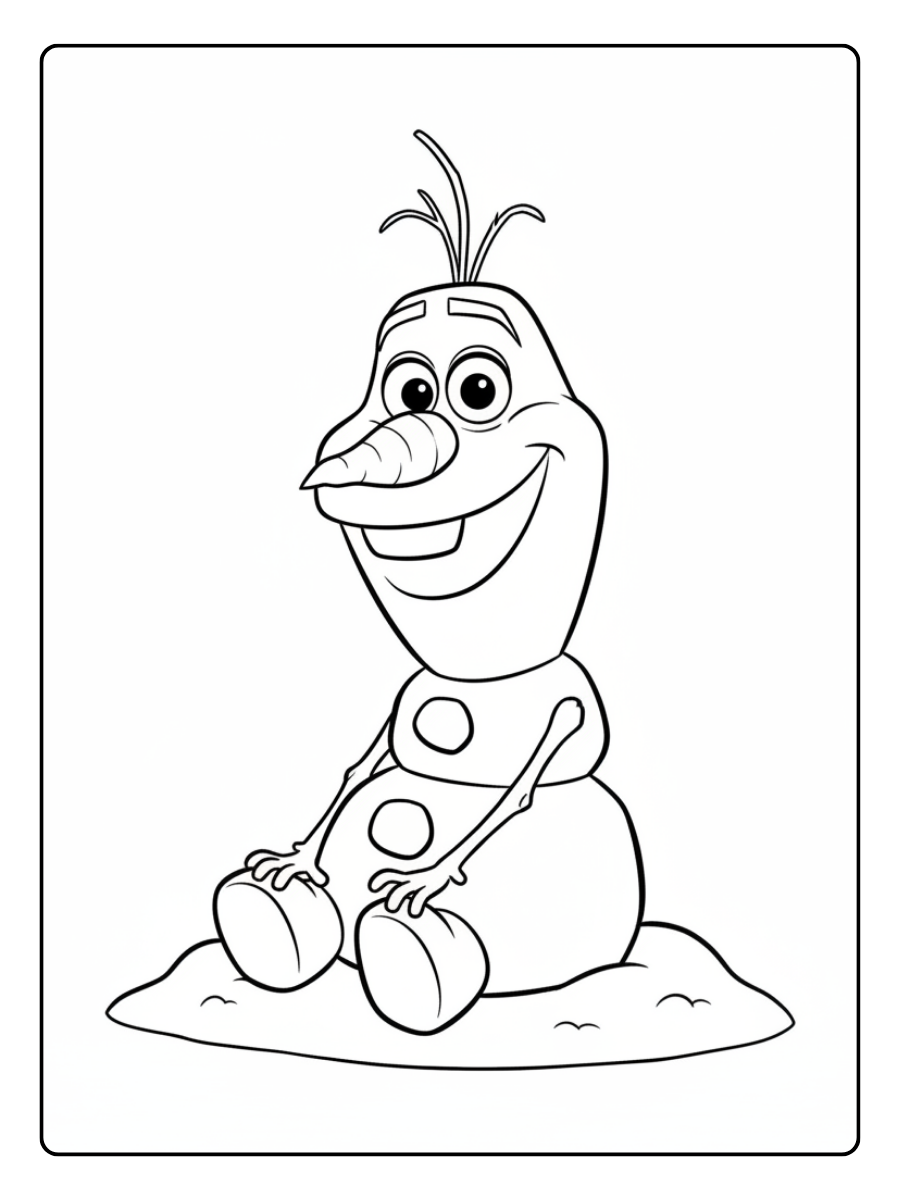 Olaf Coloring Pages – Olaf Sitting