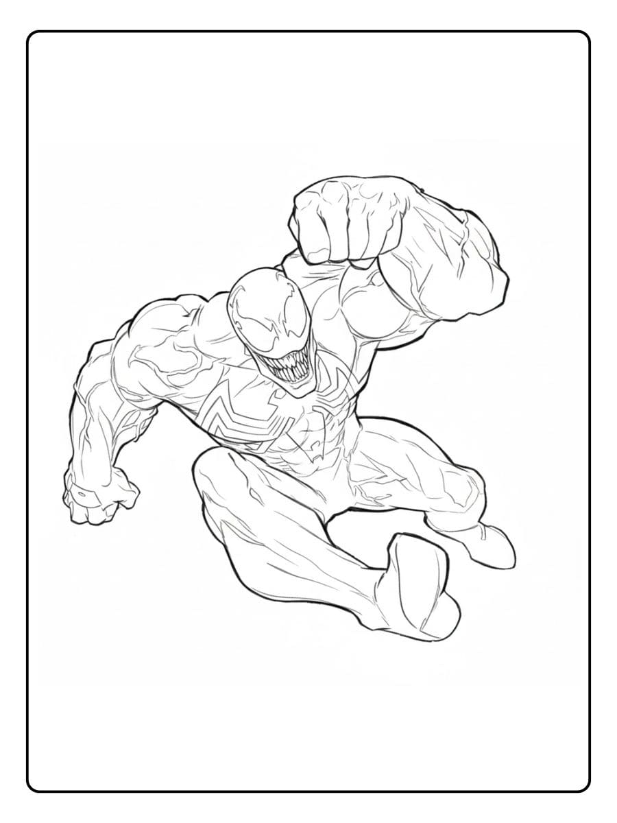 Outline Sketch of Venom Coloring Pages for Simple Activity