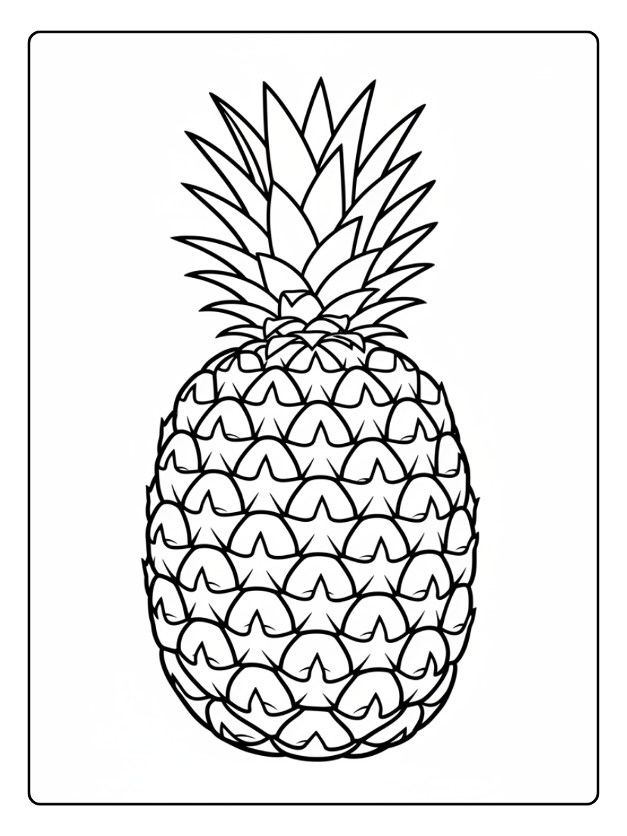 Pineapple Coloring Page – Pineapple Close Up