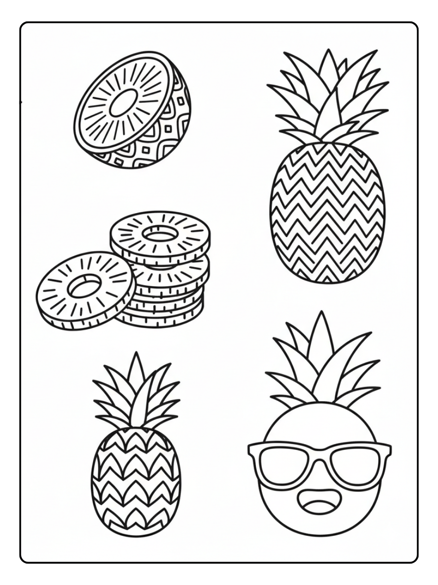 Pineapple Coloring Page – Pineapple Collection
