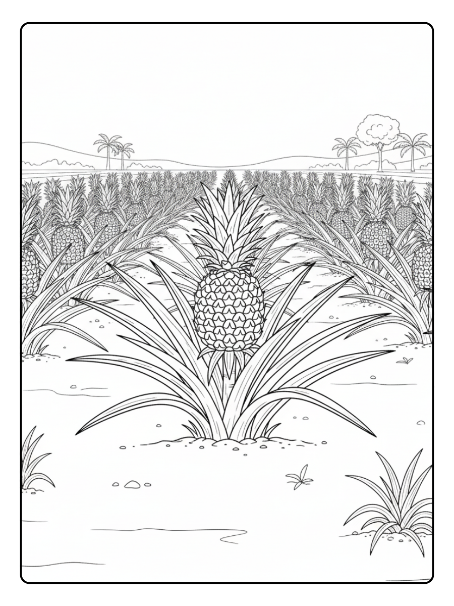 Pineapple Coloring Page – Pineapple Garden