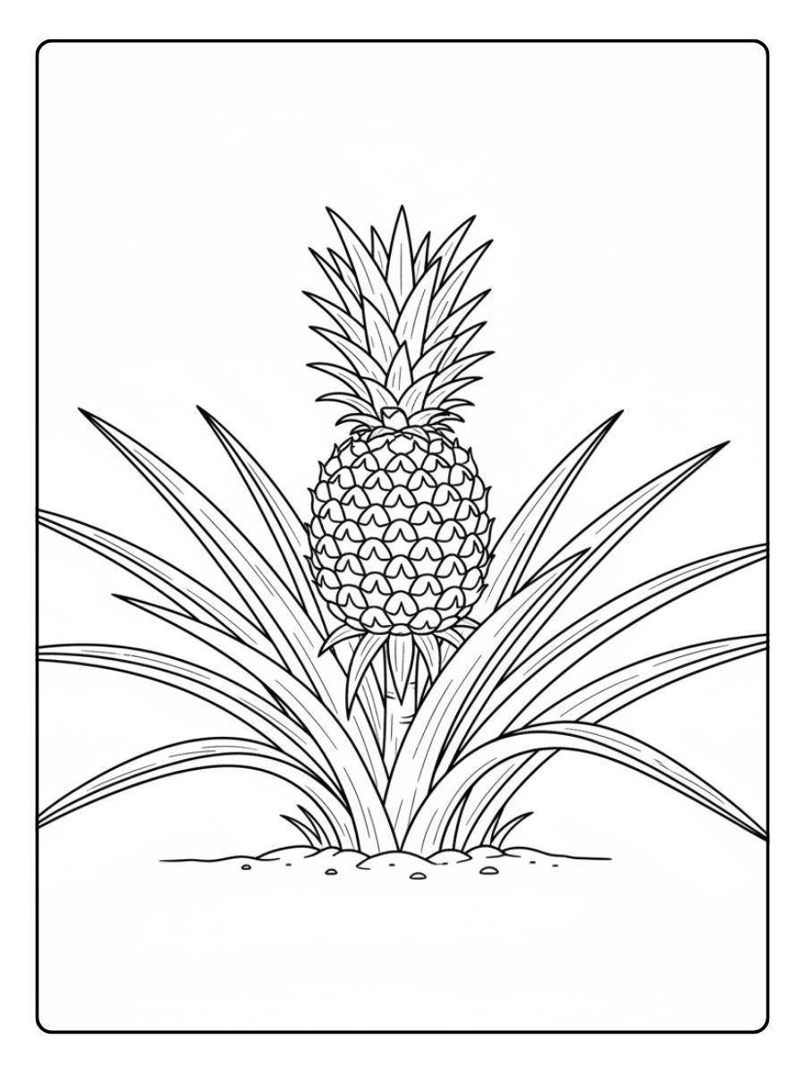 Pineapple Coloring Page – Pineapple Plant