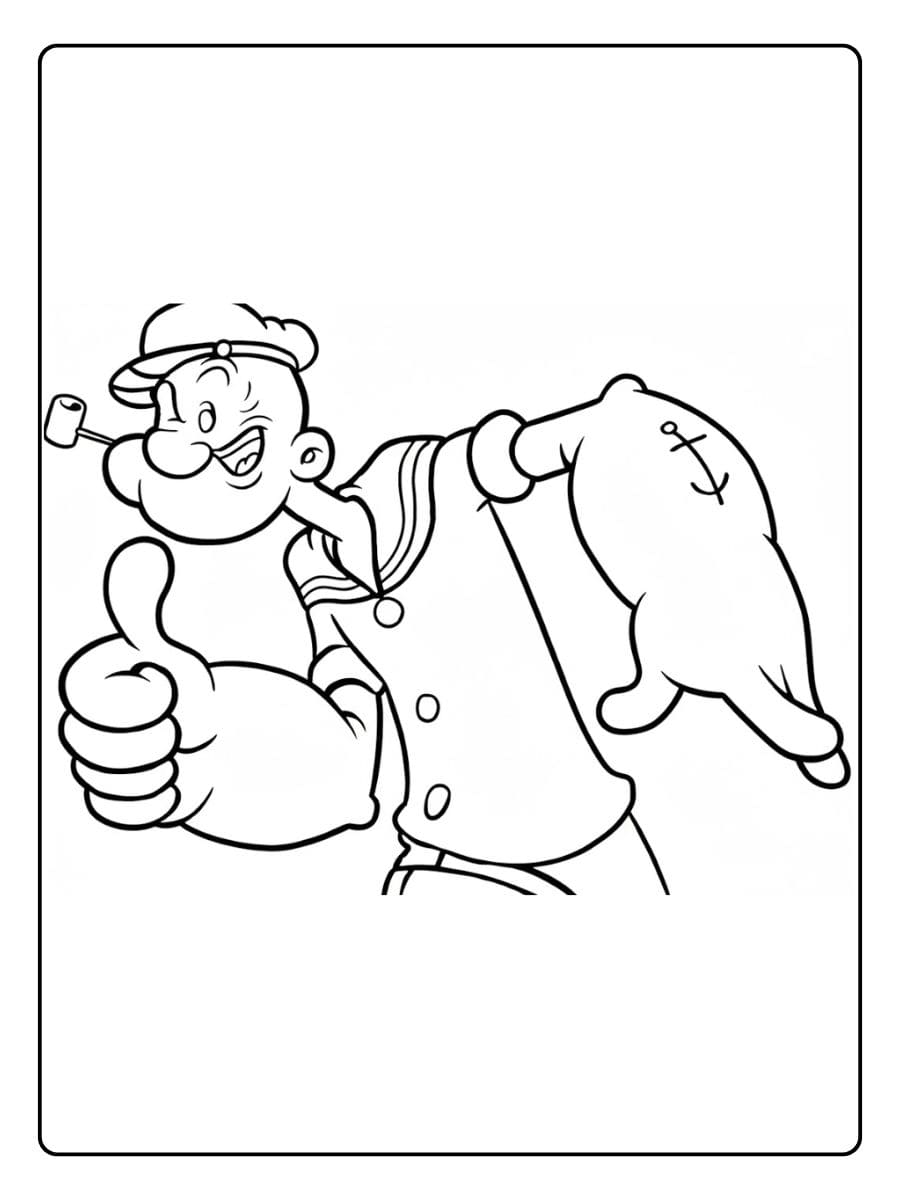 Popeye the Sailor Classic Cartoon Coloring Pages