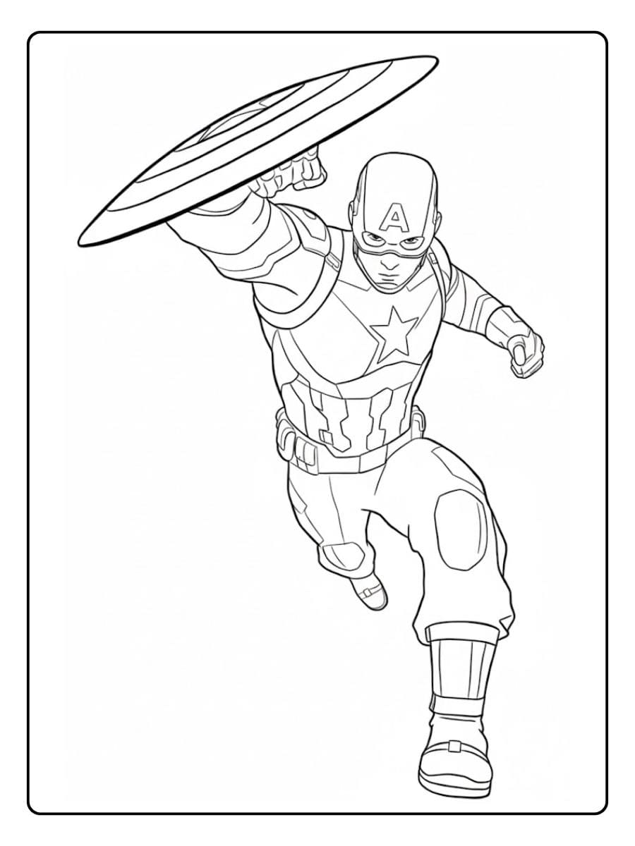 Printable Coloring Page for Kids captain america coloring pages