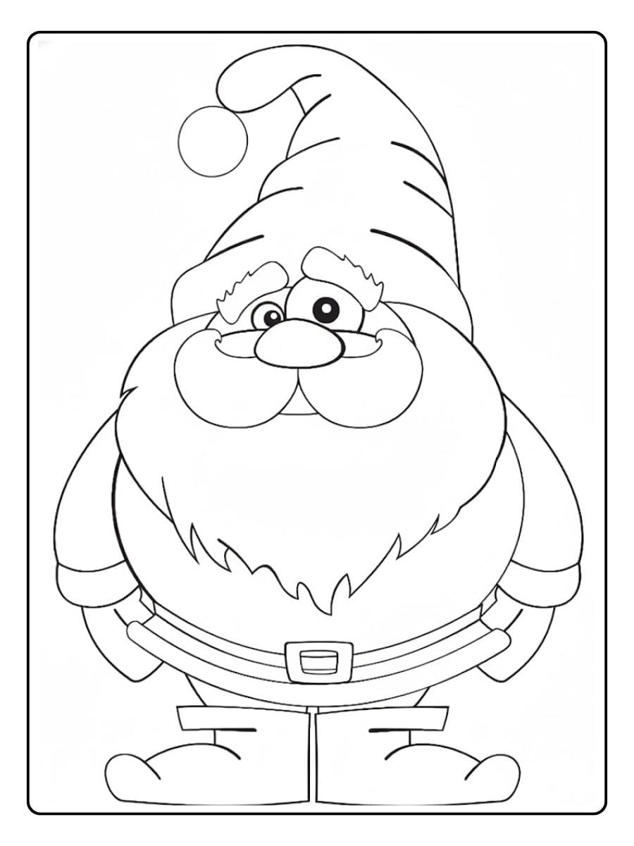 Printable Santa Coloring Pages with Thick Lines