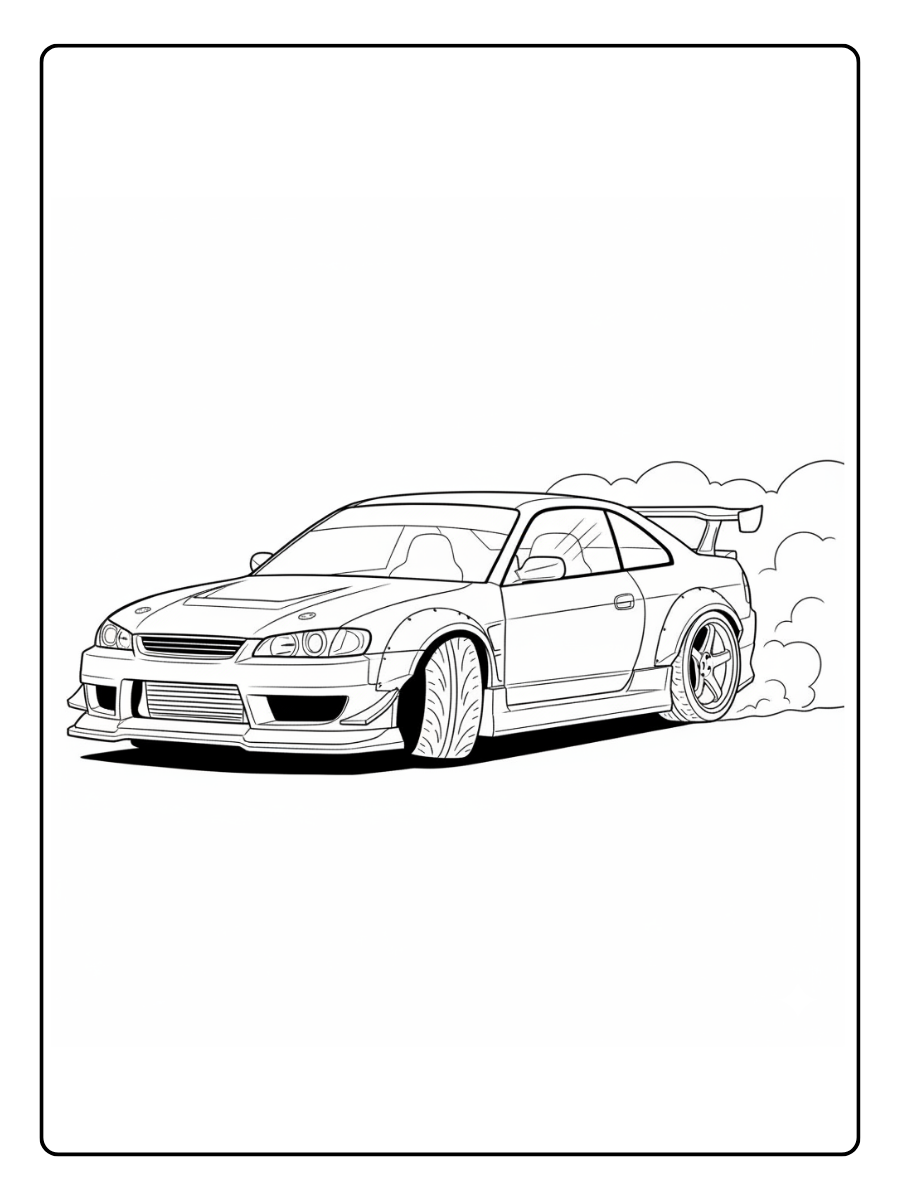 Race Car Coloring Pages – Drift Racing Car