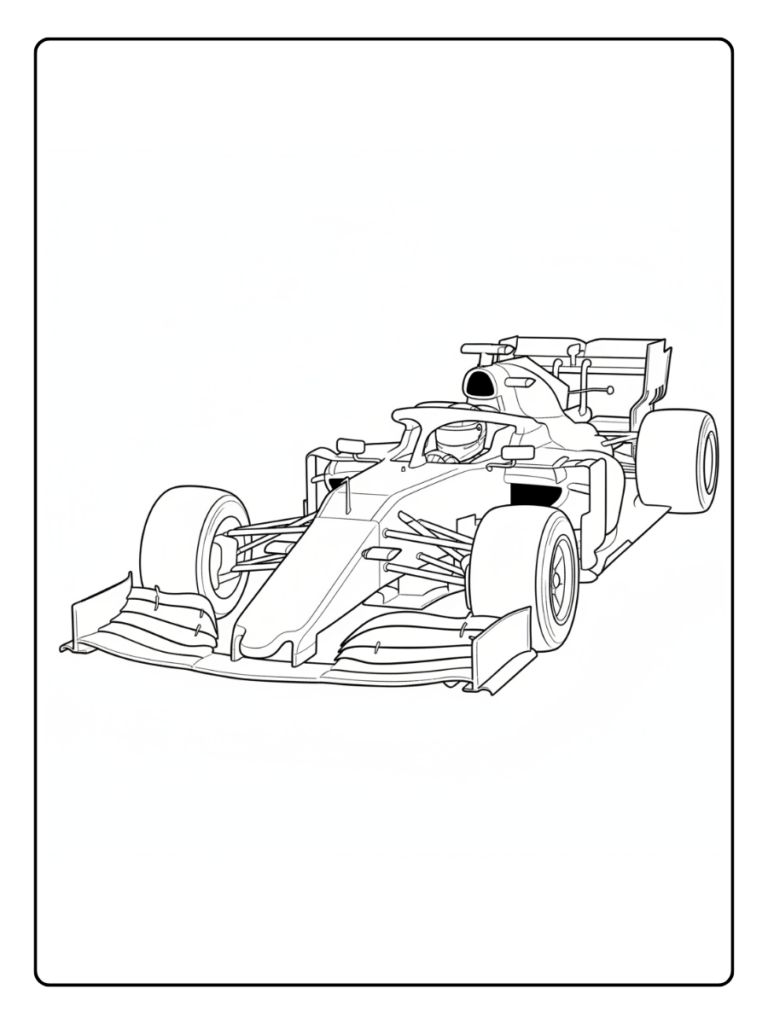 Race Car Coloring Pages – Formula Racing Car