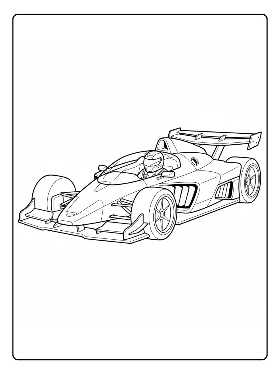 Race Car Coloring Pages – Lightweight Race Car