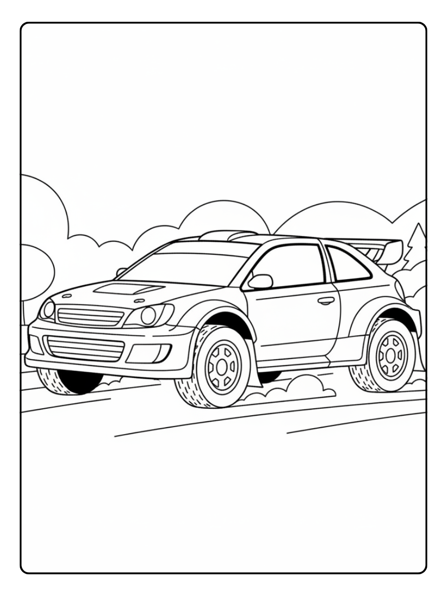 Race Car Coloring Pages – Rally Car