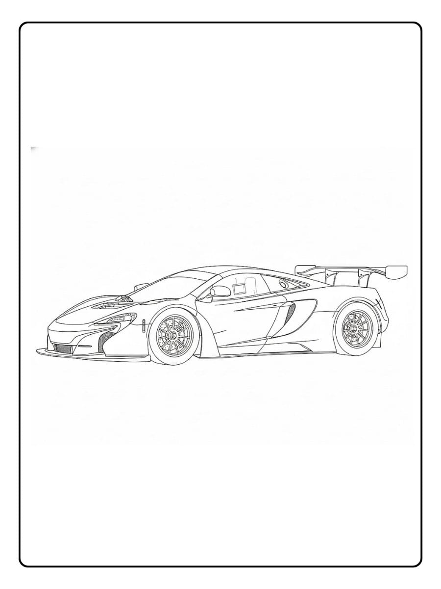 Race Car Driving on Circuit Coloring Page