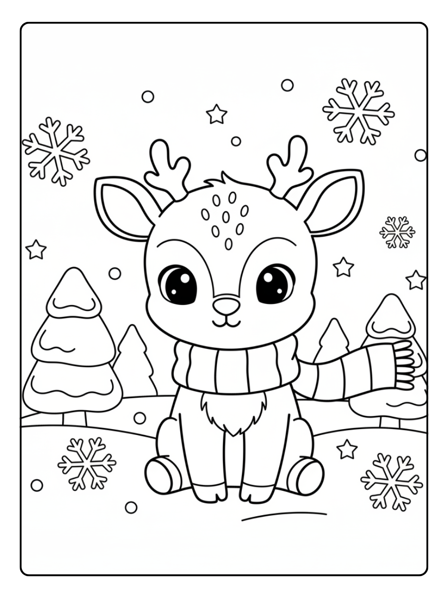 Reindeer Coloring Pages – Baby Reindeer