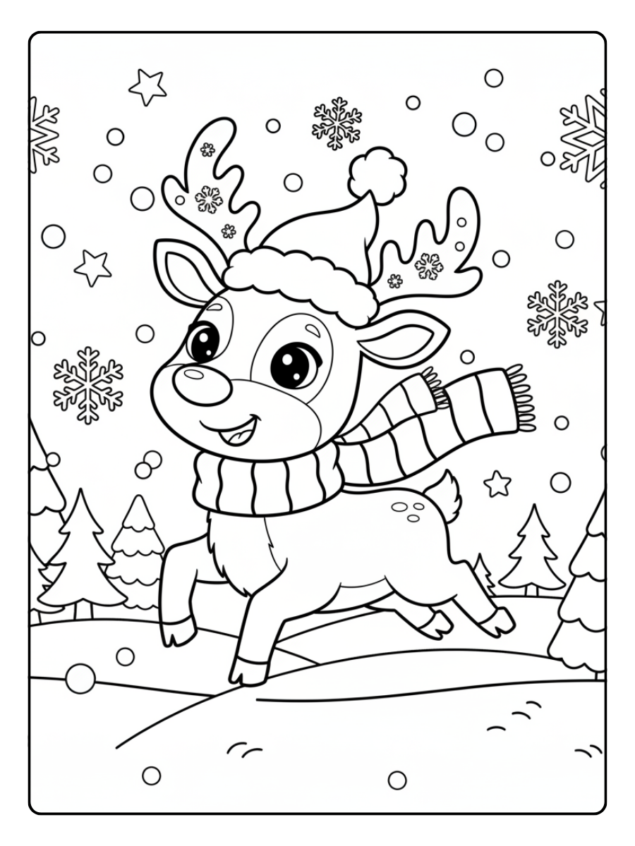 Reindeer Coloring Pages – Reindeer Running