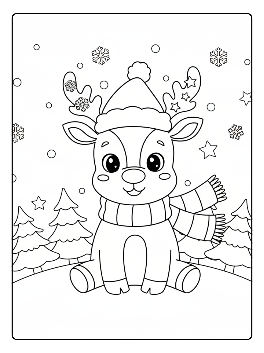 Reindeer Coloring Pages – Reindeer Sitting