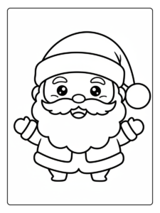 Santa Coloring Pages – Santa Claus Cute Style