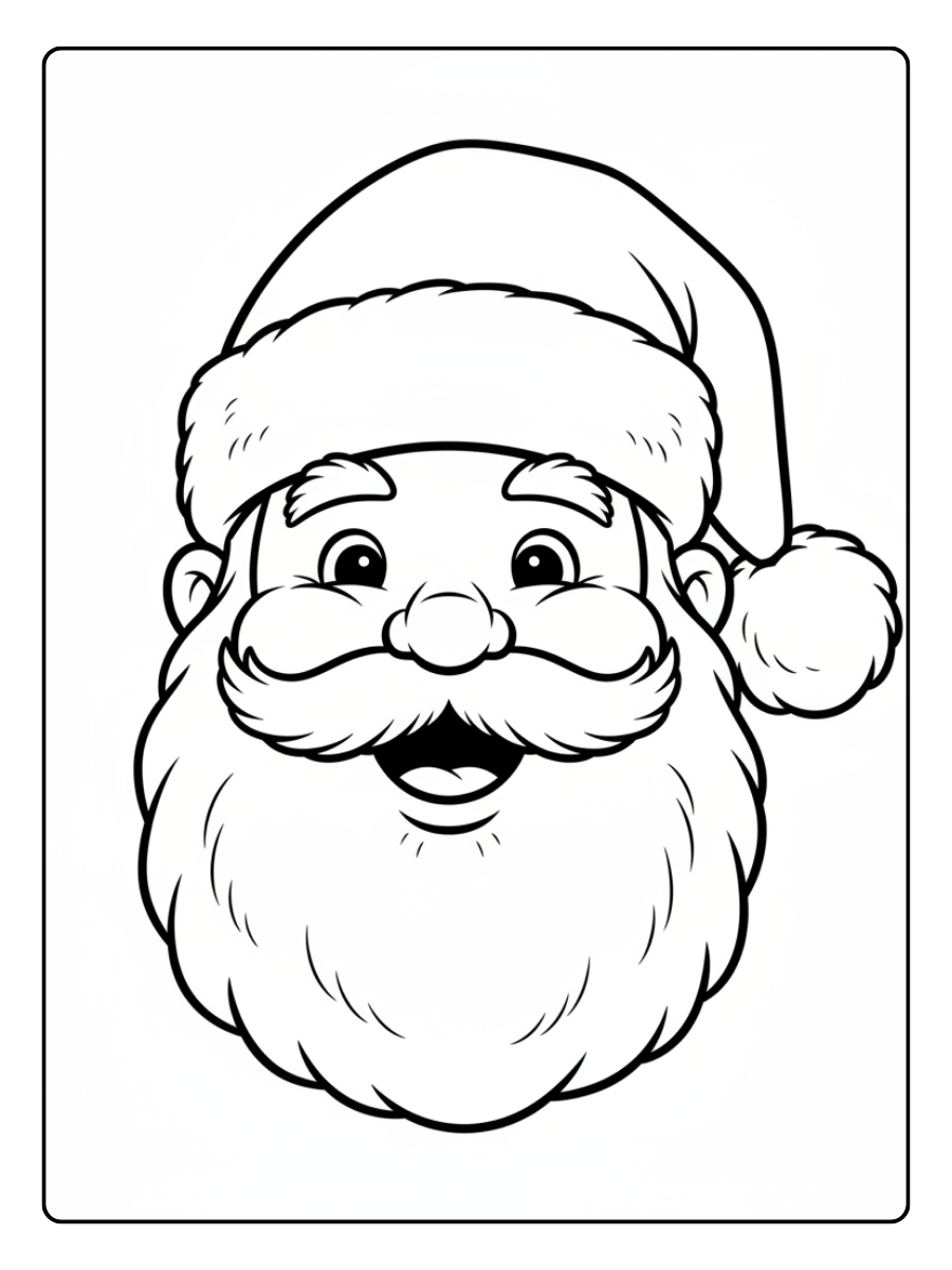 Santa Coloring Pages – Santa Claus Happy Face