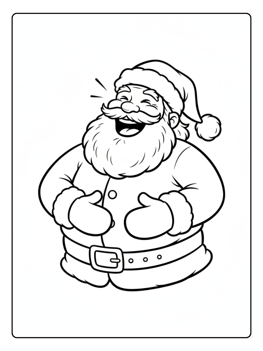 Santa Coloring Pages – Santa Claus Laughing