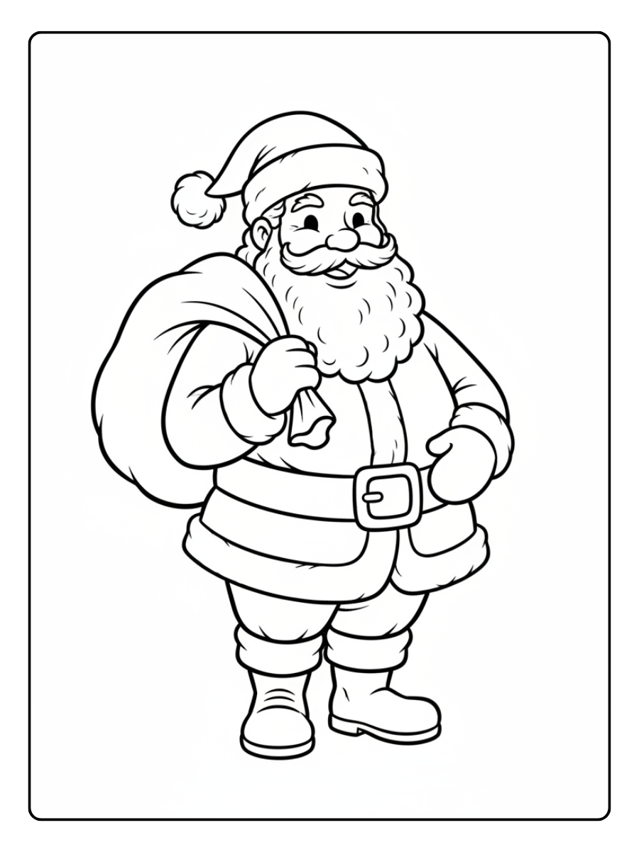 Santa Coloring Pages – Santa Claus Standing