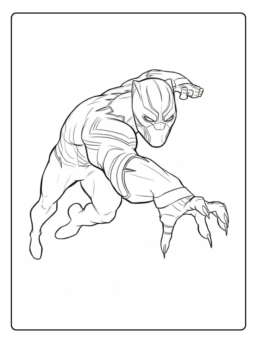 Simple Black Panther Coloring Pages Ready to Print Outline