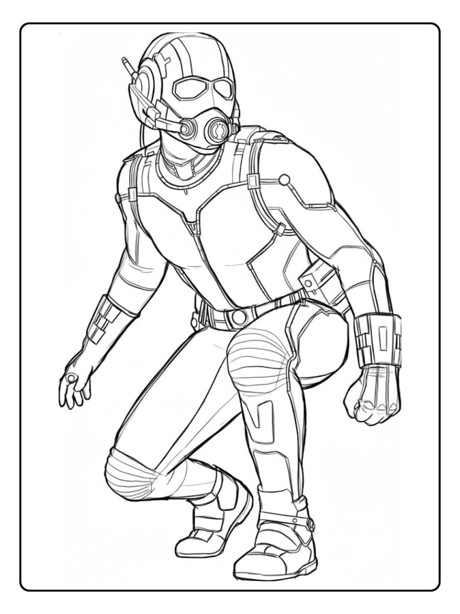 Simple Black and White Ant Man Drawing