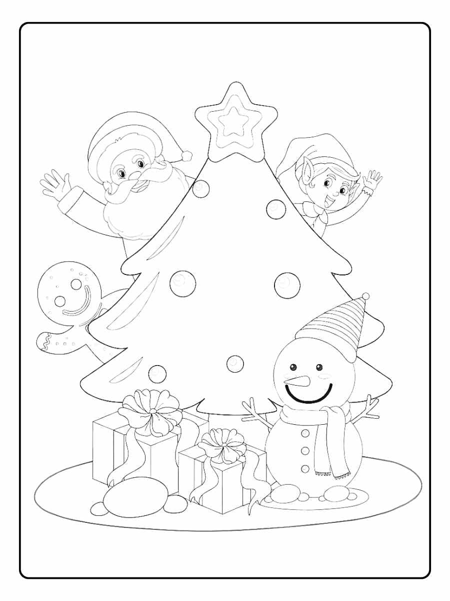 Simple Christmas Reindeer on a Box christmas holiday coloring pages