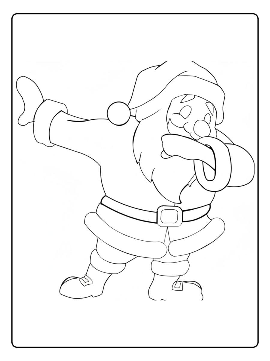 Simple Dab Santa Claus Outline Free Santa Coloring Pages