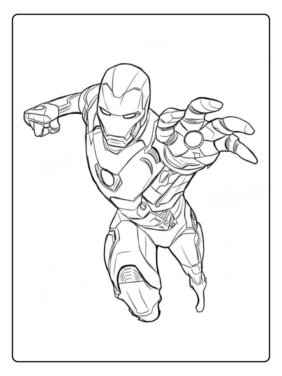 Simple Iron Man Coloring Pages Outline