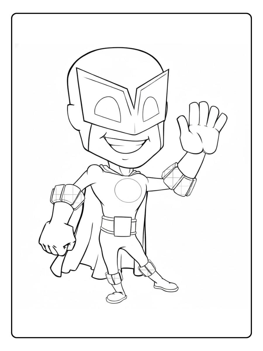 Simple Outline Superhero Coloring Pages for Kids
