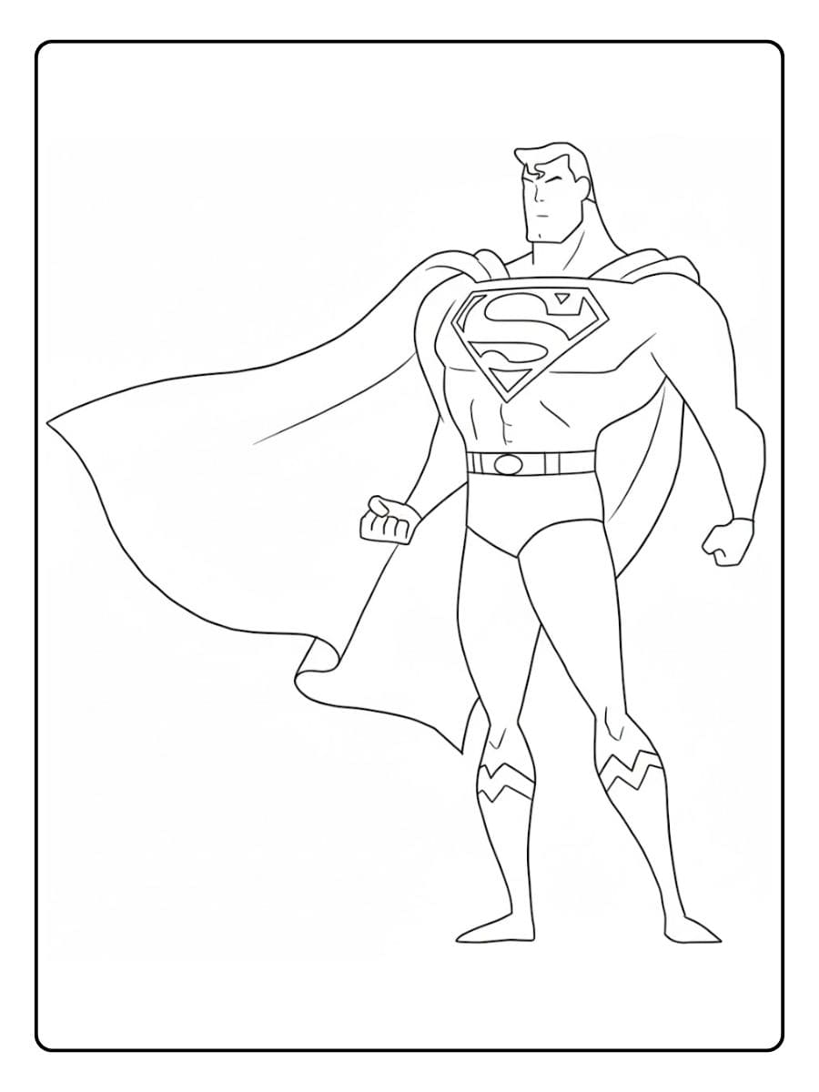 Simple Outline Superman Coloring Pages