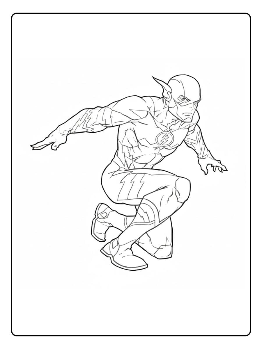 Simple Outline of The Flash Easy Flash Coloring Pages for Kids