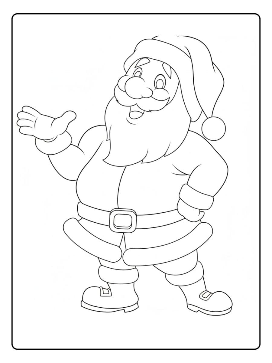 Simple Santa Coloring Pages for Kids