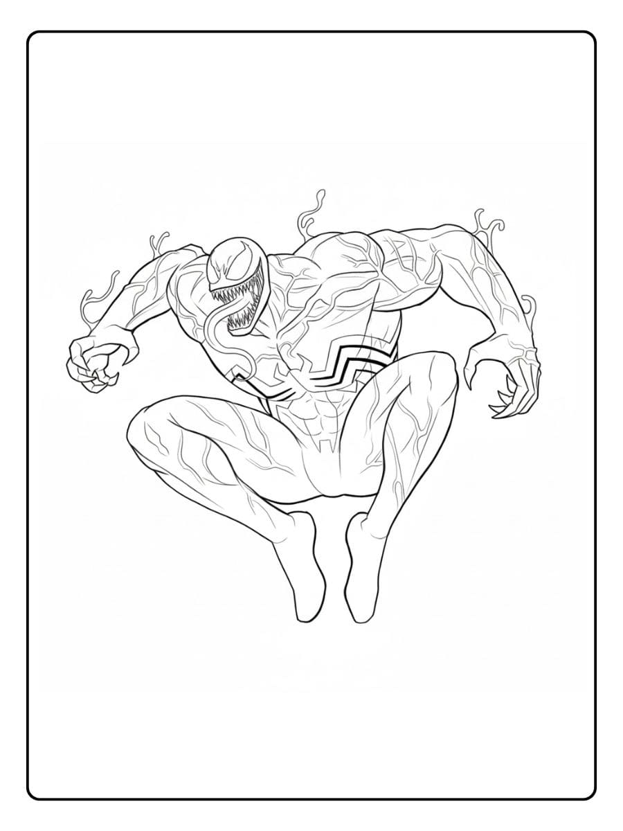 Simple Venom Coloring Page Outline