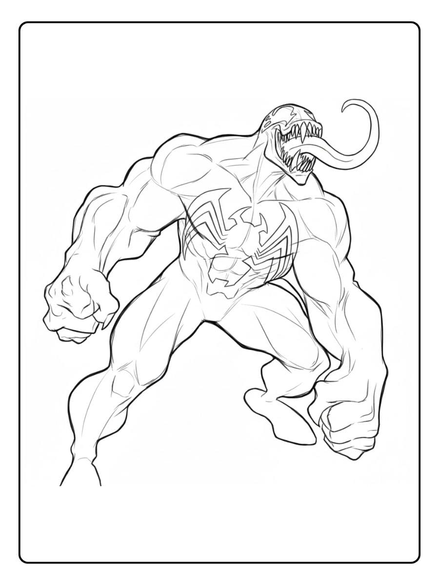 Simple Venom Outline for Coloring Pages