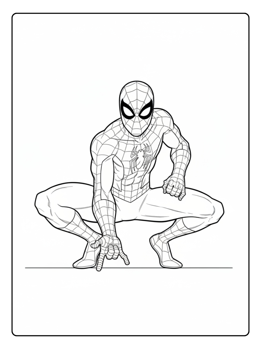 Spider Man Coloring Pages – Spider Man Classic Pose