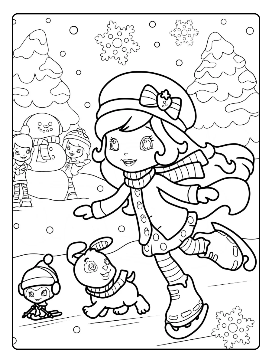 Strawberry Shortcake Coloring Pages – Lemon Meringue Ice Skating