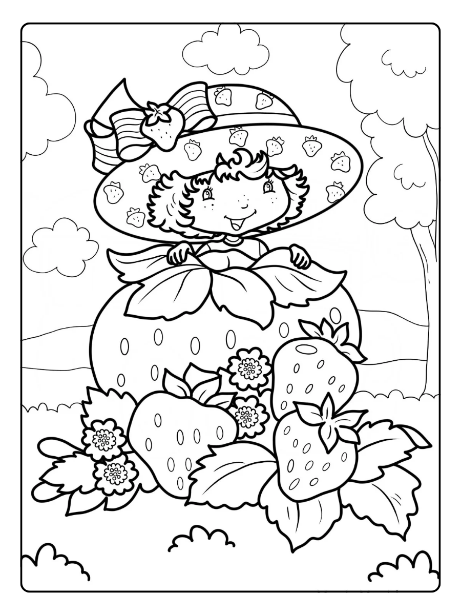 Strawberry Shortcake Coloring Pages – Strawberry Shortcake Holding Strawberry