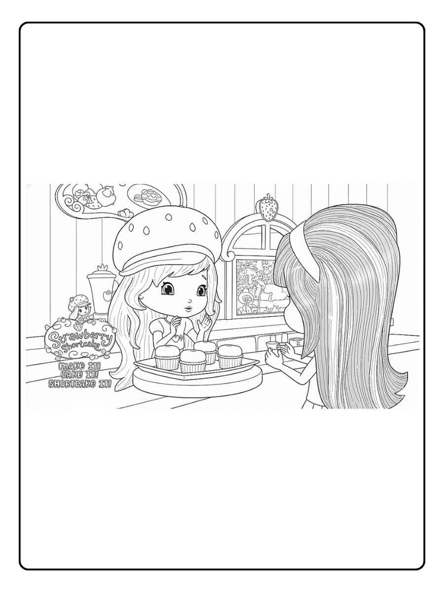 Strawberry Shortcake coloring pages Strawberry Shortcake baking in the kitchen