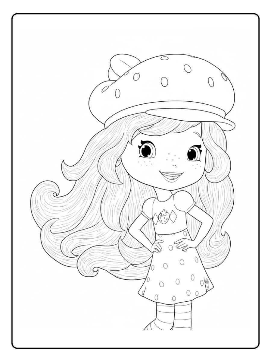 Strawberry Shortcake coloring pages Strawberry Shortcake portrait with strawberry hat