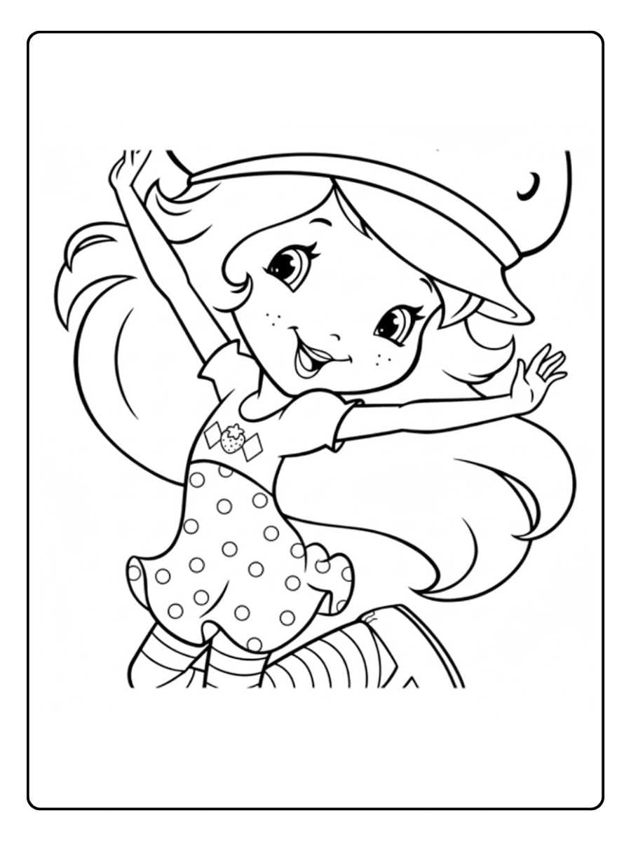 Strawberry Shortcake coloring pages Strawberry Shortcake waving happily