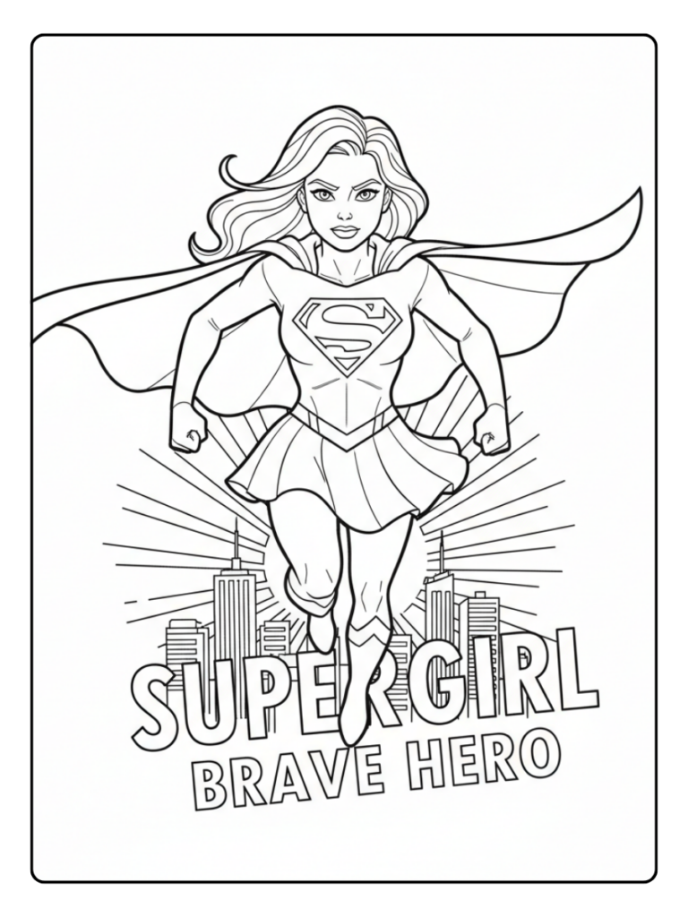 Supergirl Coloring Pages – Supergirl Brave Hero