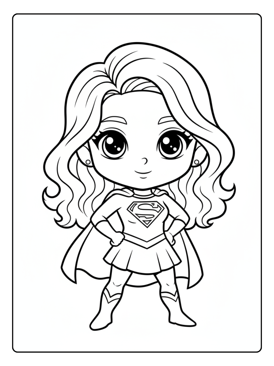 Supergirl Coloring Pages – Supergirl Chibi
