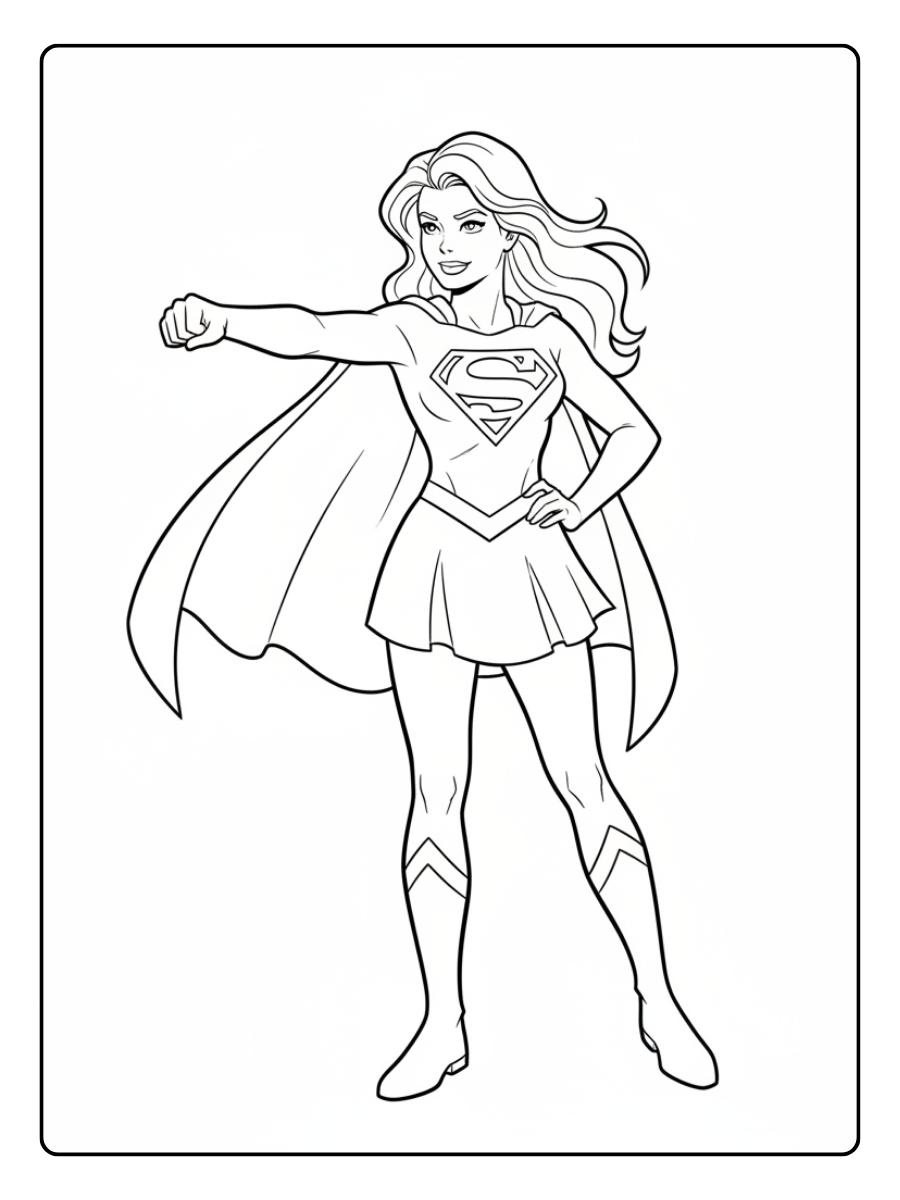 Supergirl Coloring Pages – Supergirl Classic Pose