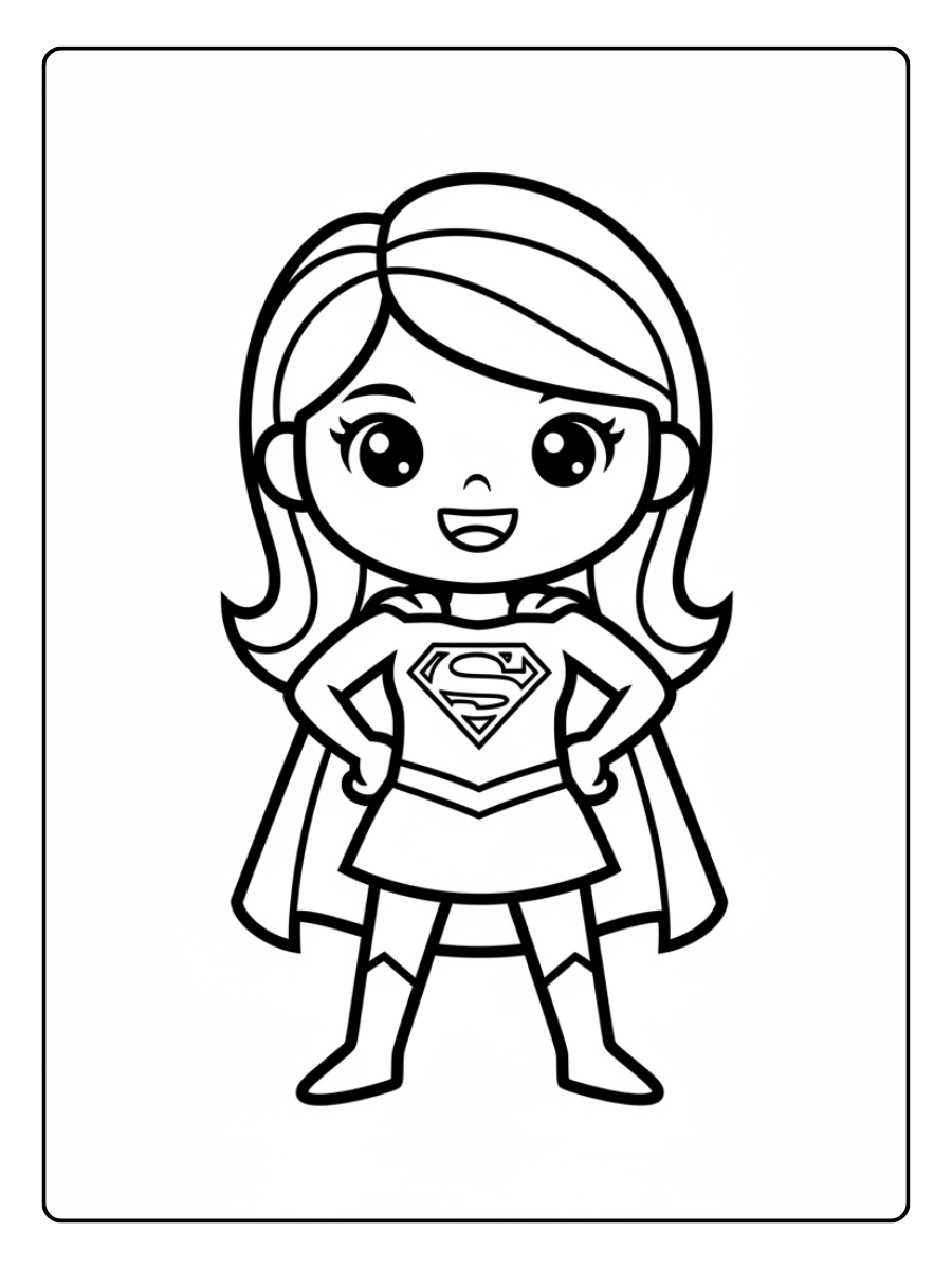Supergirl Coloring Pages – Supergirl Easy for Kids