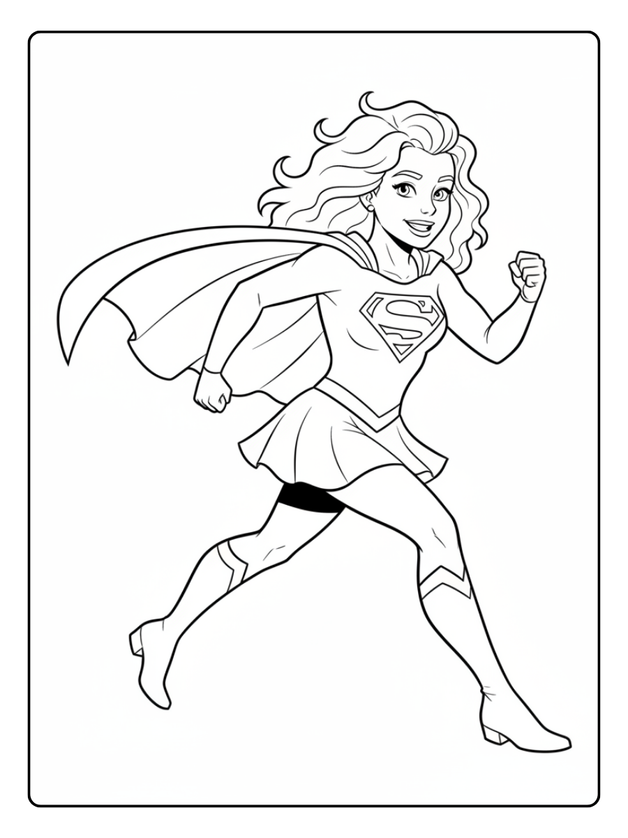 Supergirl Coloring Pages – Supergirl Running