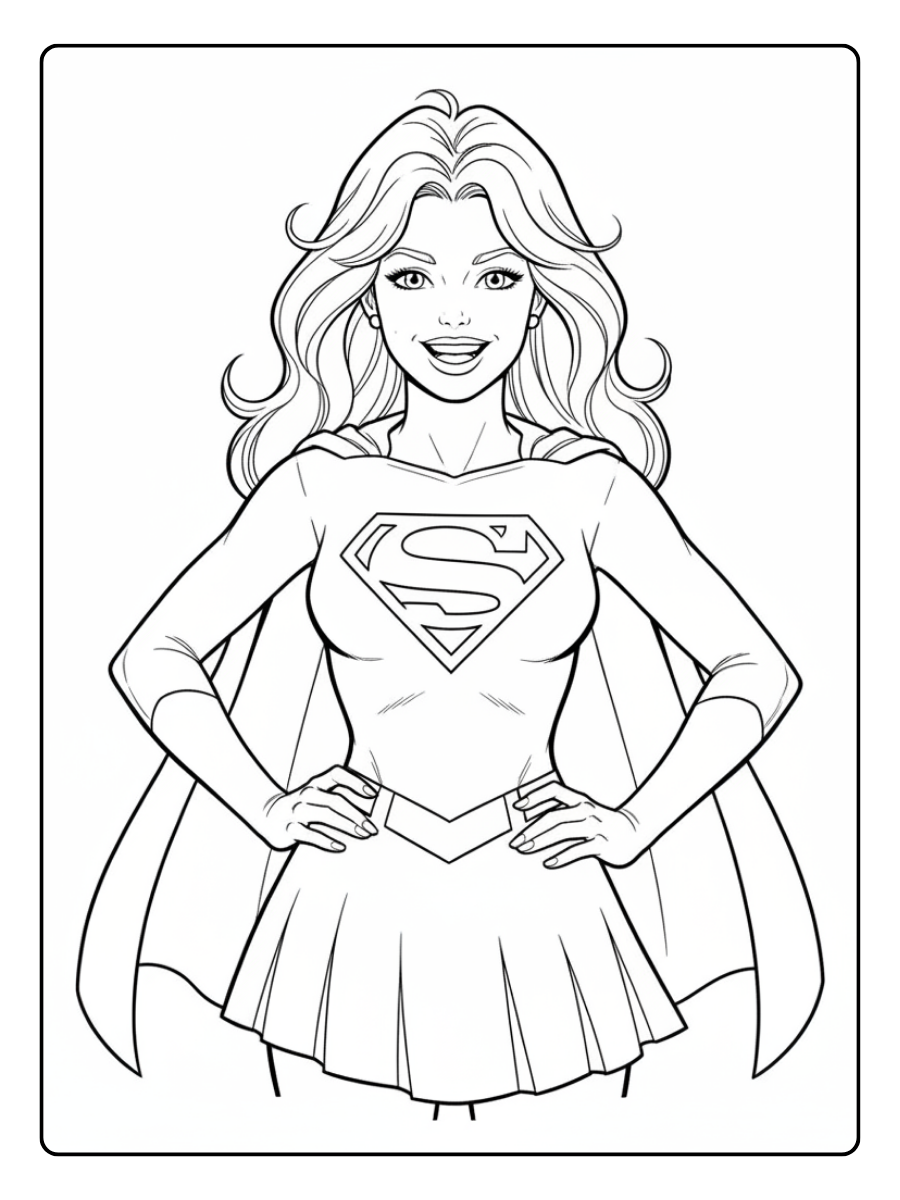 Supergirl Coloring Pages – Supergirl Smiling