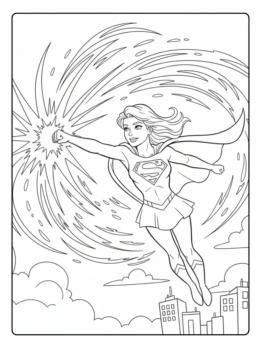 Supergirl Coloring Pages – Supergirl Super Power