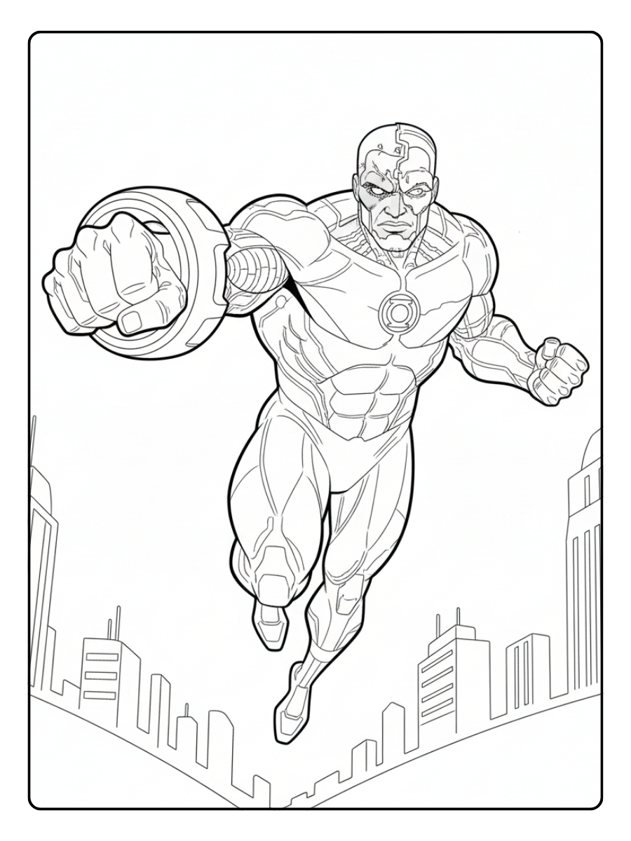 Superhero Coloring Pages – Cyborg