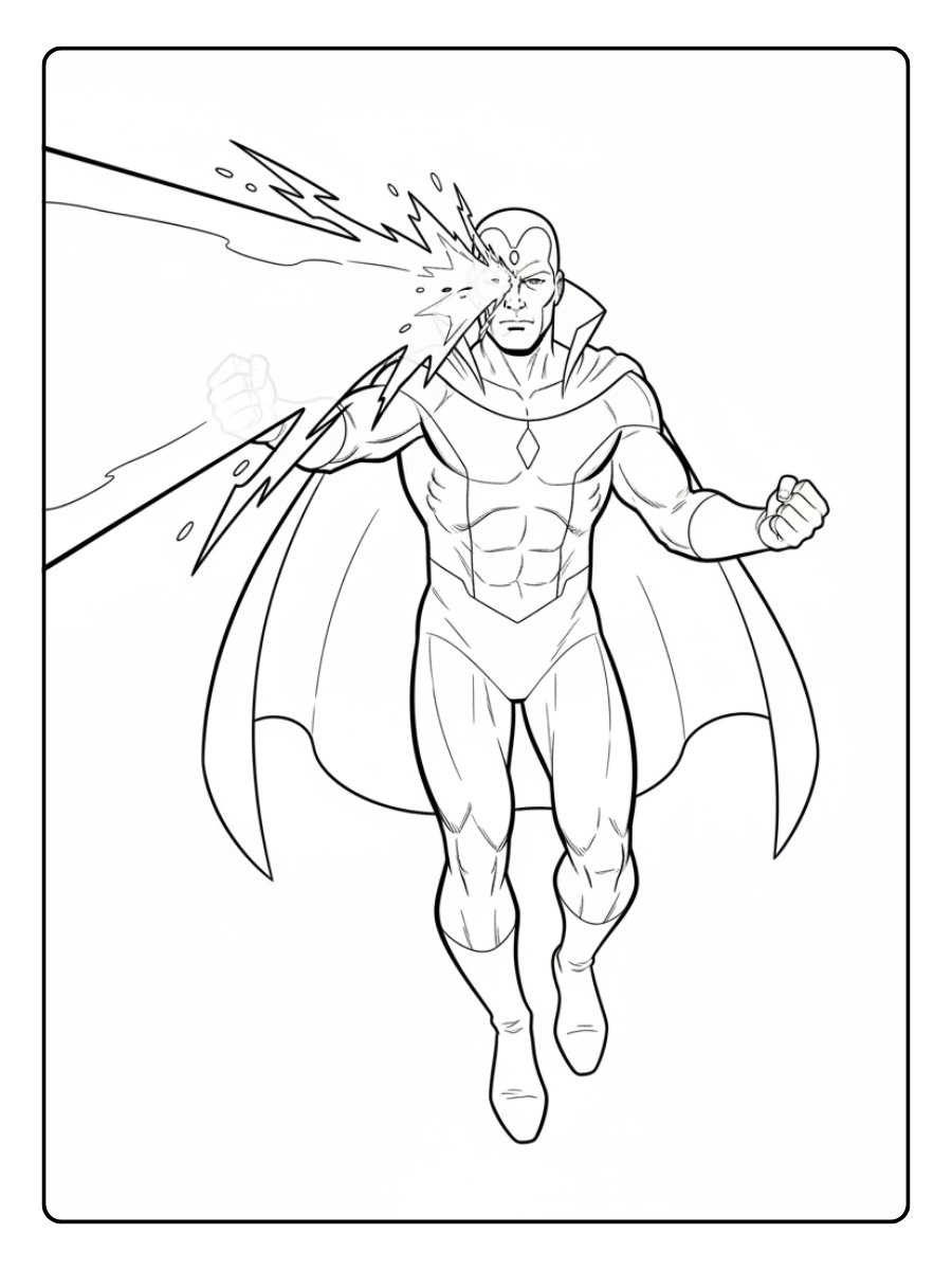 Superhero Coloring Pages – Vision Energy Beam